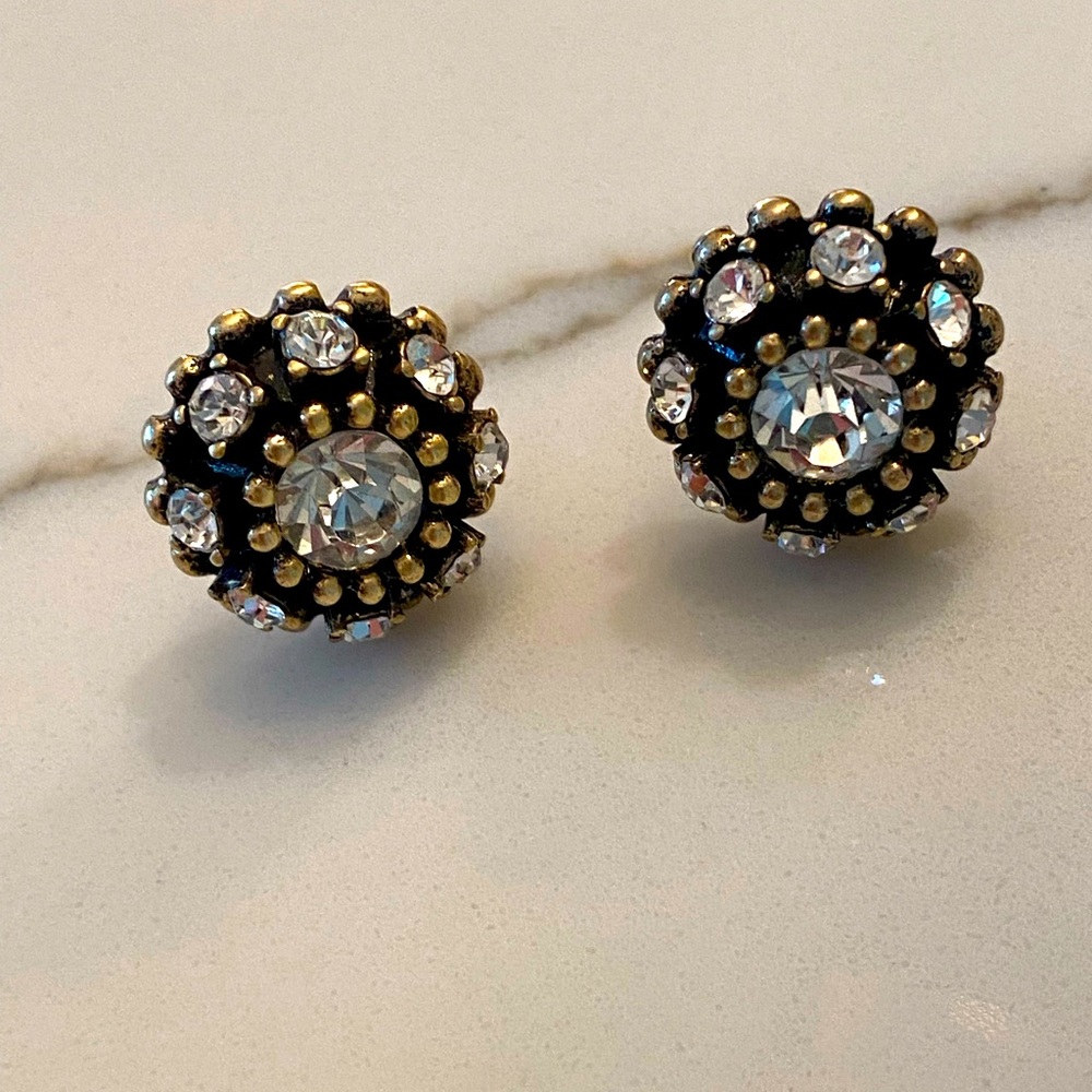 Gold & black stud earrings